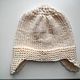 Knitted hat with ears 50-52 cm white, Caps, Vilnius,  Фото №1