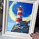 Oil painting 'Bright Lighthouse', framed. Pictures. Zhanna Schepetova. Ярмарка Мастеров.  Фото №4