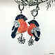 Earrings 'Snegiri'. Collection ' Winter birds', Earrings, Moscow,  Фото №1