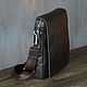 Order Men's Leather Cordinal Tablet Bag (dark brown). DragonBags - Men's accessories. Livemaster. . Tablet bag Фото №3