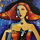 Order Vertical painting 50 by 70 cm witch painting blue red painting. paintmart (oikos). Livemaster. . Pictures Фото №3