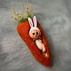 Игрушка кролик в морковке, Интерьерная кукла, Москва,  Фото №1