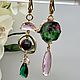 Серьги со срезом агата, асимметрия. Серьги классические. Elena Moonlight Jewelry. Ярмарка Мастеров.  Фото №4