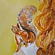 Солнечная картина"Девочка и бельчонок". Картины. Картины Марии Сутыгиной. Ярмарка Мастеров.  Фото №4