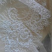 Материалы для творчества handmade. Livemaster - original item French Chantilly lace embroidered with beads. Isabel. Handmade.