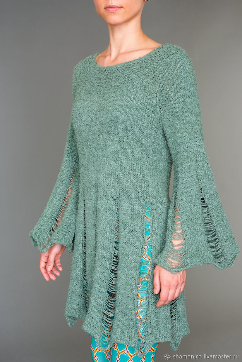 Романтическая Вязаная туника купить в интернет-магазине Ярмарка ...