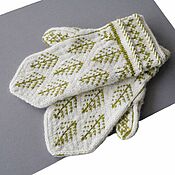 Аксессуары handmade. Livemaster - original item Women`s knitted mittens.. Handmade.