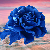 Украшения handmade. Livemaster - original item Leather flowers. Decoration brooch pin ROYAL ROSE,blue rose. Handmade.