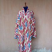 Одежда handmade. Livemaster - original item Uzbek cotton robe made of ikat. Boho coat, caftan. Handmade.