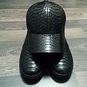 Обувь ручной работы handmade. Livemaster - original item Python leather slip-ons and baseball cap, gift set!. Handmade.