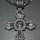 Серебряный православный крест «Господь Вседержитель», Подвеска, Москва,  Фото №1