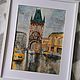 Painting city of Prague, watercolor, winter, first snow, autumn. Pictures. marselart. My Livemaster. Фото №5