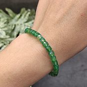 Украшения handmade. Livemaster - original item Chrysoprase natural stone bracelet with cut. Handmade.