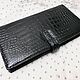 Vertical wallet, made of genuine crocodile leather, black color. Purse. SHOES&BAGS. My Livemaster. Фото №6