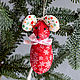 Набор из 2-х елочных игрушек-мышек. Мягкие игрушки. Anzhela Melente (HandMadeAngel). Интернет-магазин Ярмарка Мастеров.  Фото №2