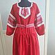Red linen dress Vesnyanka Russian, Slavic. Folk dresses. Kupava - ethno/boho. My Livemaster. Фото №5