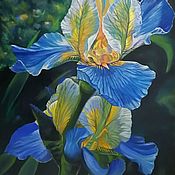 Картины и панно handmade. Livemaster - original item Pictures: Iris oil painting. Handmade.