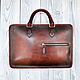 Order Men's briefcase bag, designer model made of genuine leather. SHOES&BAGS. Livemaster. . Men\'s bag Фото №3