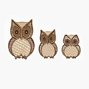 Материалы для творчества handmade. Livemaster - original item Set 3pcs. Applications Owls embroidered patches for clothing. Handmade.