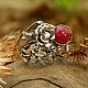 The ring on the whole finger: Rings green grove with ruby, All finger ring, Kurgan,  Фото №1
