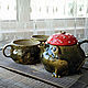 Order Services: A frog teapot and two mugs. alisbelldoll (alisbell). Livemaster. . Tea & Coffee Sets Фото №3