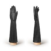 Винтаж handmade. Livemaster - original item Size 7.5. Winter long gloves made of black leather with TOUCH. Handmade.