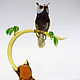 Сыч на весеннем пне. Статуэтки. Мастерская Animals in Glass. Ярмарка Мастеров.  Фото №4