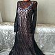 Openwork dress 'Black Swan-2'. Dresses. hand knitting from Galina Akhmedova. Online shopping on My Livemaster.  Фото №2