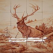 Картины и панно handmade. Livemaster - original item Ceramic panels with a deer. Handmade.