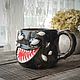Tazas y tazas: Taza de miedo con muchos ojos. Mugs and cups. alisbelldoll (alisbell). Интернет-магазин Ярмарка Мастеров.  Фото №2