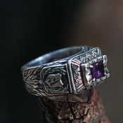 Тройное кольцо Текстура. Серебро
