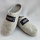 Men's felted sneakers with leather decor. Slippers. Zhanna. My Livemaster. Фото №4