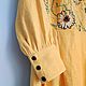 Order Women's yellow linen dress with long sleeves. ZanKa. Livemaster. . Dresses Фото №3