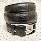 Order Men's belt, made of the abdominal part of crocodile skin, in black!. SHOES&BAGS. Livemaster. . Straps Фото №3