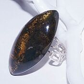 Украшения handmade. Livemaster - original item Ring with large natural amber with inclusions.. Handmade.