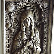 Картины и панно handmade. Livemaster - original item Carved icon of the mother of God 