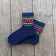 Темно-синие носки подарочные RussianSocks Подарок парню папе мужу. Носки. RussianSocks ВЯЗАНЫЕ НОСКИ ВАРЕЖКИ. Интернет-магазин Ярмарка Мастеров.  Фото №2