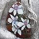 Pendant 'White Orchid'. Pendants. Hand-painted stones. Online shopping on My Livemaster.  Фото №2