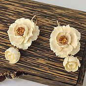 Mammoth ivory ring and earrings