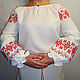Russian women's linen shirt 'Zvezda Alatyr', People\\\'s shirts, Starominskaya,  Фото №1