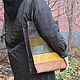 Leather and suede bag large rectangular rainbow autumn. Classic Bag. Katorina Rukodelnica HandMadeButik. My Livemaster. Фото №4