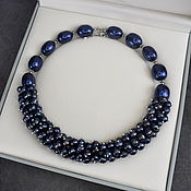 Украшения handmade. Livemaster - original item Natural Blue Pearl Necklace. Handmade.