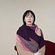Шаль фиолетовая шерстяная, бактус, шарф, косынка на голову. Шали. Юлия Чипига. Ярмарка Мастеров.  Фото №5