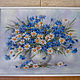 A painting of Chamomile and cornflowers in a white vase. Pictures. Galina Ansiforova. My Livemaster. Фото №5
