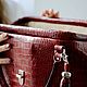 Bag L of dark red leather under the crocodile art. Four hundred eighty four. Valise. Anastasia Kaufman. My Livemaster. Фото №5