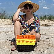 Сумки и аксессуары handmade. Livemaster - original item beach bag: Knitted Summer Tropic Bag. Handmade.
