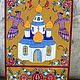 Панно Храм в стиле городецкой росписи. Элементы интерьера. TatArt - Творческая мастерская Татьяны Табаковой. Интернет-магазин Ярмарка Мастеров.  Фото №2