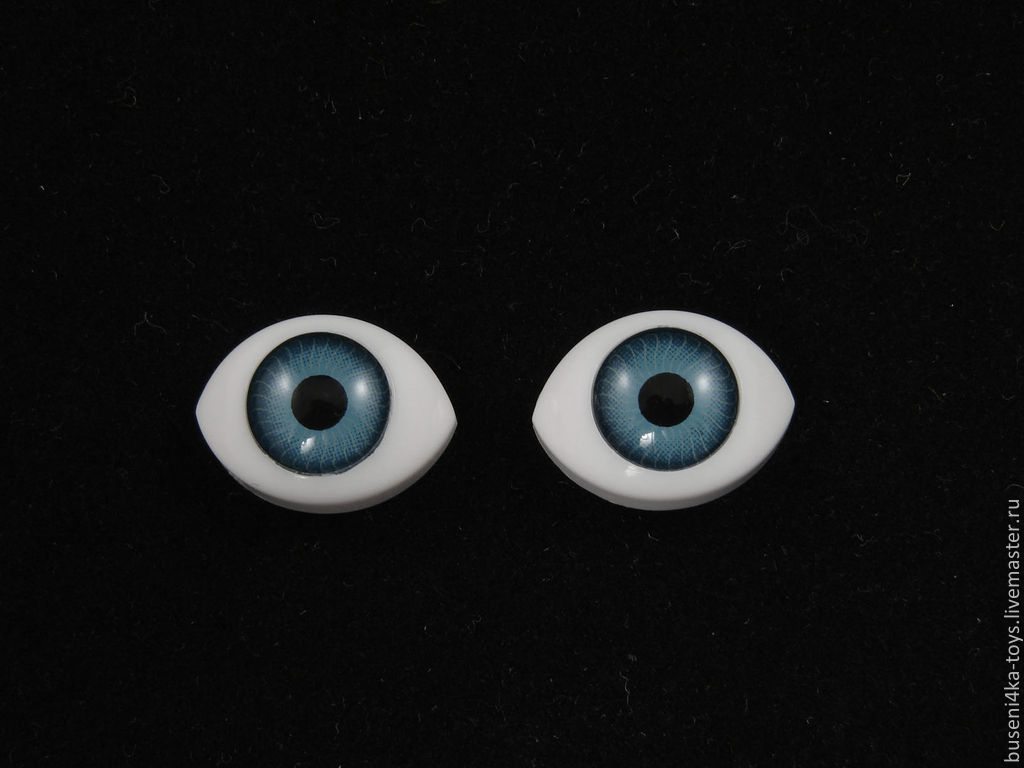 10х15мм Глаза кукольные (серо-голубые) 2шт. "4052", Фурнитура для кукол и игрушек, Москва,  Фото №1