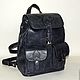 Blue leather backpack 'Trinity'. Backpacks. Natalia Kalinovskaya. Online shopping on My Livemaster.  Фото №2
