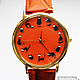Часы наручные JK "12 котов в оранжевом", Часы наручные, Санкт-Петербург,  Фото №1